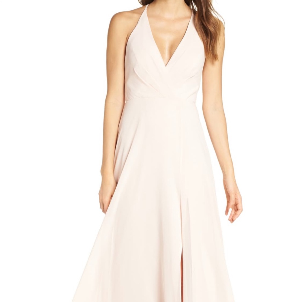 Jenny yoo V neck chiffon evening dress